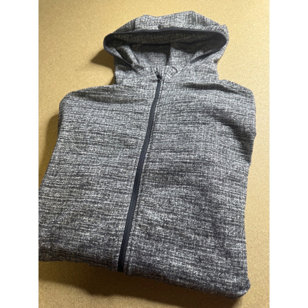Lululemon Surge Warm Full Zip Hoodie Mens Large‎ Heathered Black White Space Dye